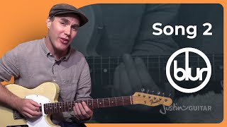 Song 2 by Blur  Easy Guitar Lesson [upl. by Lashoh]