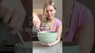 Glutenfree and vegan strawberry rhubarb crisp—recipe in description glutenfreerecipes veganrecipe [upl. by Anirba]