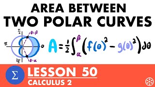 Area Between Two Polar Curves  Calculus 2 Lesson 50  JK Math [upl. by Yornek659]