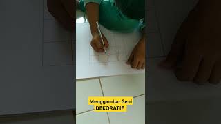 Cara menggambar DEKORATIF tutorial shorts [upl. by Gelasias972]