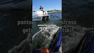 pontoon gets towed by jetski jetski boating boat pontoon lake lakelife fail fails epicfail [upl. by Nivlek716]