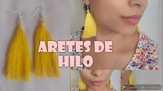 Aretes de hilo fácil de hacer y económicos ✨ Aretes de borla 💛 Aretes en Tendencia Moda 2019 [upl. by Migeon201]