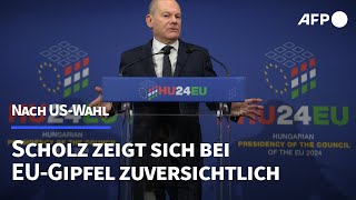 Scholz zu TrumpZöllen quotWir halten nichts von Protektionismusquot  AFP [upl. by Madoc]