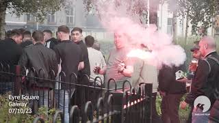 Bohemians fans in Eyre Square footballfans [upl. by Bonar]