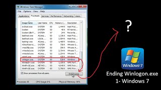 Ending Winlogonexe  1  Windows 7 [upl. by Aramois851]