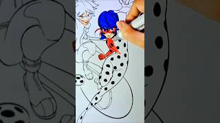 Ladybug amp Cat noir coloring coloring painting ladybug catnoir miraculous miraculousladybug [upl. by Anabelle]