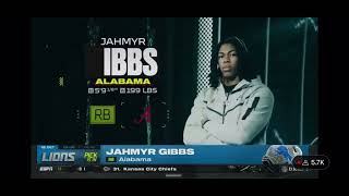 Detroit Lions Draft Jahmyr Gibbs at 13 [upl. by Oileve946]