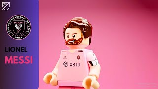 LEGO Messi in Inter Miami Kit  GOAT  MLS [upl. by Soirtimid370]