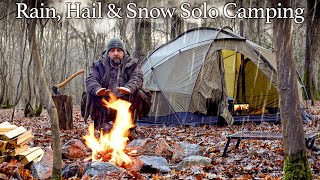 Solo Hot Tent Winter Camping in SubZero Temperatures [upl. by Oelak]