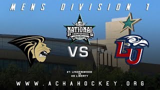 2019 ACHA Mens D1 National Championships Game 16 1 LINDENWOOD vs 8 LIBERTY [upl. by Tomaso]