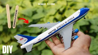 Build a Boeing 747200 air force one just from ice sticks [upl. by Miarzim137]