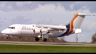 GSMLA Jota Aviation BAe 146200 landing  East Midlands Airport [upl. by Yblocaj56]