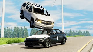 محاكي الحوادث  القفز بسرعة عالية 🚗✈️ 49 BeamNG drive [upl. by Alenairam]