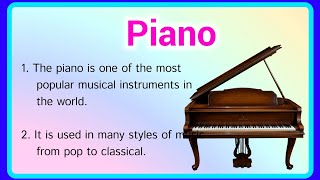 10 lines on Piano in english few lines about Piano Piano facts in english Ashwins World [upl. by Hobart]