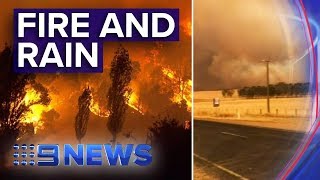 Australian bushfire towns wake to rain threat of megafire looms  Nine News Australia [upl. by Yllatan]