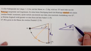 Prüfungsaufgabe Mechanik 5 Pendel [upl. by Avenej]