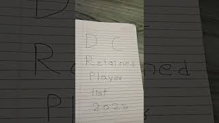 Dc retained player list for 2025 [upl. by Adnamal]