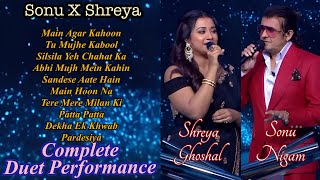 Sonu Nigam and Shreya Ghoshal Full Singing Performance in KBC  Sonu x Shreya singing in kbc [upl. by Leryt]