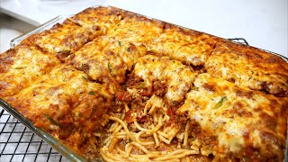 Try My Baked Spaghetti Million Dollar Spaghetti  How To Make Spaghetti Bake  So Easy [upl. by Jannel]