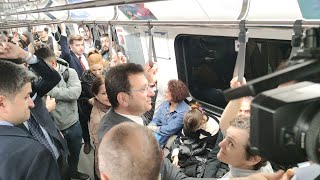 Ekrem İmamoğlu işe Dudullu  Bostancı Metrosuyla gitti Görenler fotoğraf çektirerek sohbet etti [upl. by Carlynne]