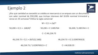 Matemáticas financieras  Regla comercial y descuento compuesto [upl. by Machos]