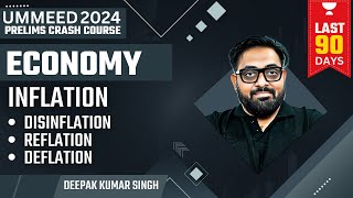 Economy Inflation  Disinflation Reflation amp Deflataion  UPSC Prelims 2024 Crash Course [upl. by Onaireves]