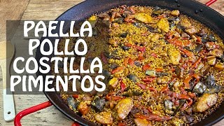 PAELLA DE POLLO COSTILLA Y PIMIENTOS [upl. by Maclaine]