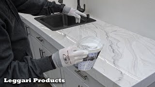 Use Epoxy Dirty Pour Technique To Make Countertop Look Like Real Stone  DIY Counter Remodel Ideas [upl. by Nallak]