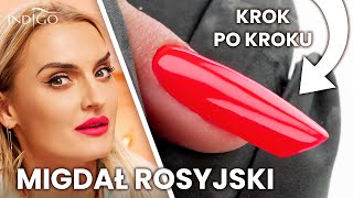 Paznokcie migdał rosyjski – jak zrobić – Przedłużanie paznokci żelem krok po kroku  Indigo Nails [upl. by Ecyrb841]