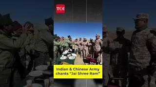 Viral Video Chinese Army chants ‘Jai Shri Ram’ along with Indian troops at LAC [upl. by Ivah]