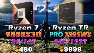 Ryzen 7 9800X3D vs Ryzen Threadripper Pro 7995WX  PC Gameplay Tested in 1080p and 1440p [upl. by Ahselak]