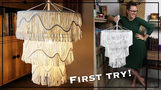 Making a Macrame Chandelier in One Day Almost [upl. by Mcfadden]