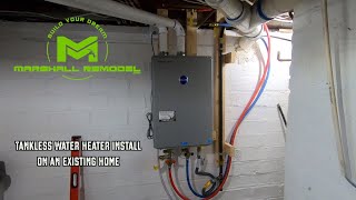 Tankless Water Heater Install  Existing Home [upl. by Schiffman]