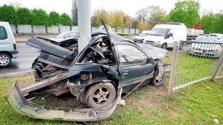 Wypadek Mitsubishi  Malina Jedziemy 210 kmh NAGARALI SWOJ WYPADEK PRZY 150 kmh oryginał [upl. by Anaik381]