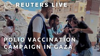 LIVE Polio vaccination campaign in Gaza [upl. by Bidle]