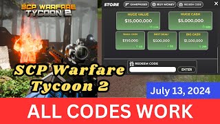 All CODES WORK SCP Warfare Tycoon 2 ROBLOX July 13 2024 [upl. by Rachaba]