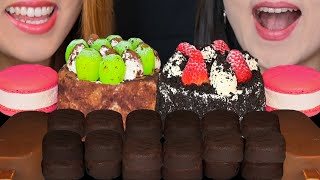 ASMR BABY FRESH CREAM CAKES BON BON GELATO BITES BIG CHOCOLATE ICE CREAM BAR CHEESECAKE MACARONS [upl. by Ellingston852]