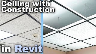 Ceiling with Construction in Revit Tutorial [upl. by Yemac403]