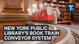 New York Public Library installed a book train conveyor system [upl. by Daisey288]