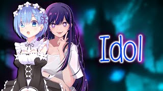 Lyrics Nightcore  IDOL by YOASOBI [upl. by Harpp]