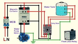 floatless relay wiring diagram  water pump automatic on off  electrical [upl. by Imoyik]