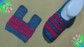 5  6 number ke woolen crochet shoes  socks booties  slippers  moja  jutti  for beginners [upl. by Aryad]