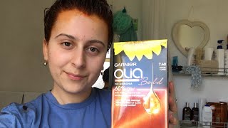 Garnier Olia Bold Intense Copper review from green to orange hair [upl. by Ila]