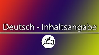 Deutsch Inhaltsangabe [upl. by Bronez]