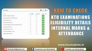 How to Check KTU Exam Eligibility Details Internal Marks and Attendance [upl. by Gilmer]