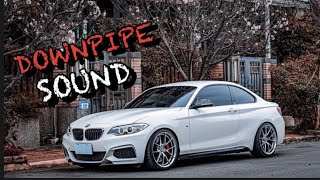 BMW 220i Stage 1 tuned with Downpipe x Muffler delete Exhaust Sound [upl. by Ecneps]