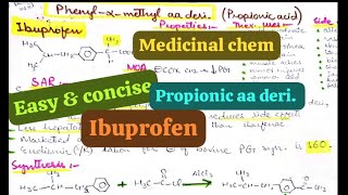 MEDICINAL CHEMISTRY  PROPIONIC ACETIC ACID derivatives  Ibroprofen  ANALGESICS and ANTIPYRETICS [upl. by Eibbor]