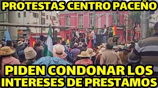 PROTESTAS EN CENTRO DE LA PAZ DENUNCIAN QUE BANCO LOS ESTAN QUITANDO SU CASA POR FALTA DE PAGOS [upl. by Collar]