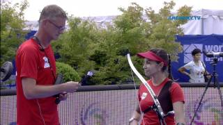 Bérengère Schuh v Denisse Van Lamoen — recurve womens semifinal  Turin 2011 World Championships [upl. by Bridgid]