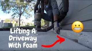 How To Lift A Sinking Concrete Driveway With Foam [upl. by Rubie12]